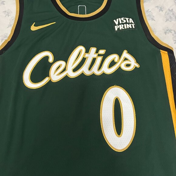 NBA Regata Nba Boston Celtics Verde Diamante Tatum #0 Jersey - Picture 2 of 6